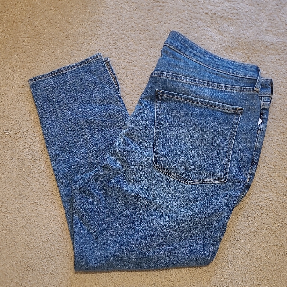 Old Navy Women Medium Blue Straight-Leg Jeans